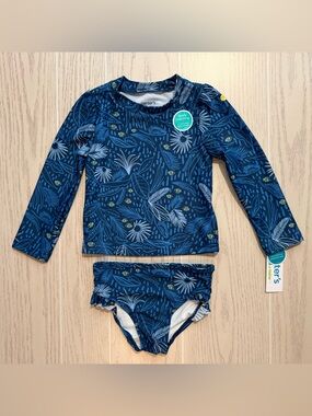 Carter’s Toddler Girl 2T Tropical Fish Rash Guard Swim Set 2PC NWT